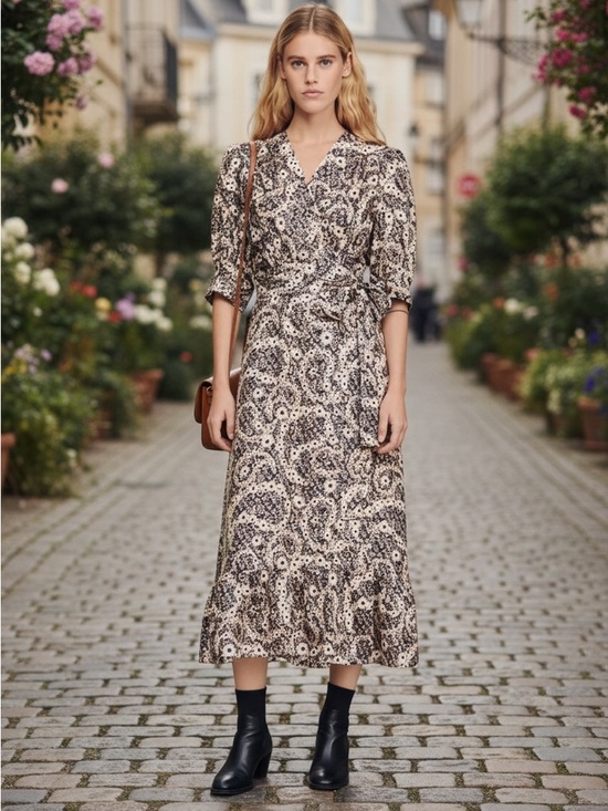 Sandro Dresses & Skirts - Sandro Floral-Print Silk Midi Dress